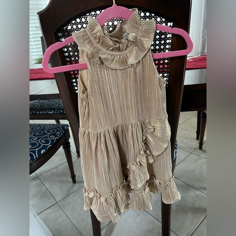 Janie and Jack gold toddler dress